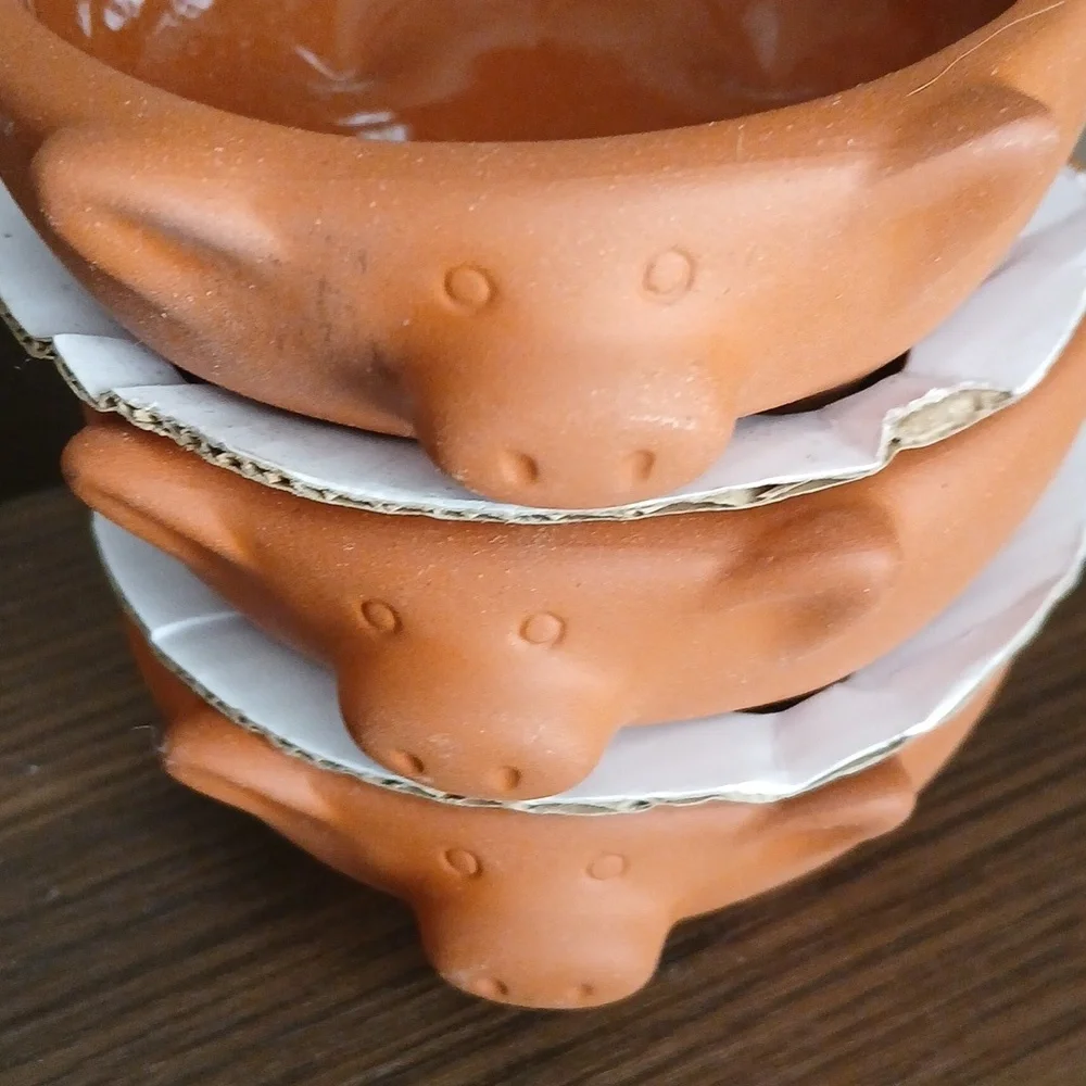 Tag Terracotta Red Clay Cochinito Mini Spice Bowls Dishes Microwave Safe
